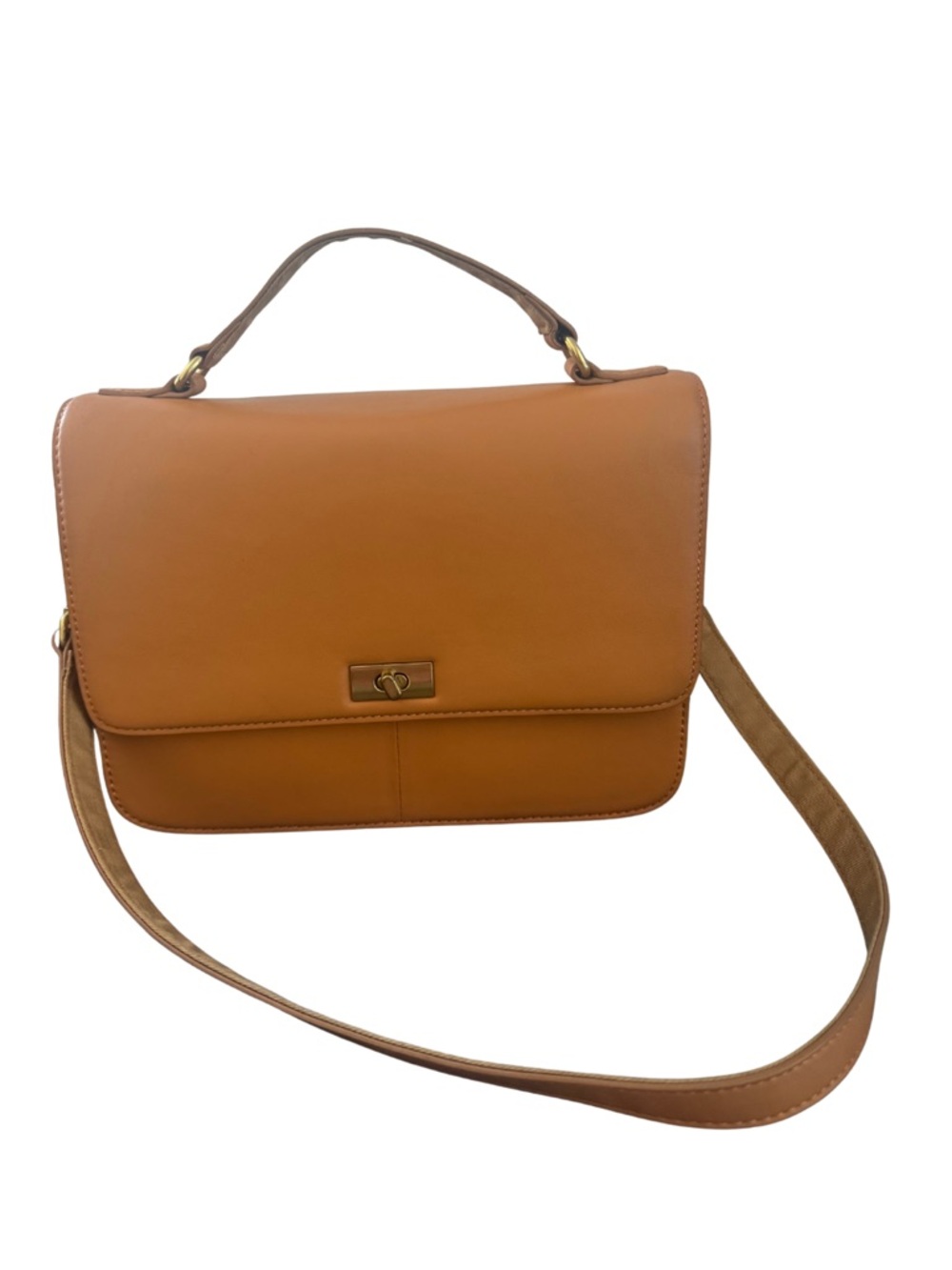 J.Crew Leather Cognac Brown Top Handle Satchel Bag - Picture 2 of 12